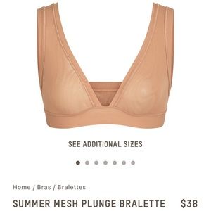SKIMS summer mesh plunge bralette in sienna